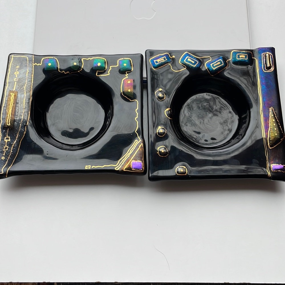 Dichroic Fused Glass Trinket Dishes
